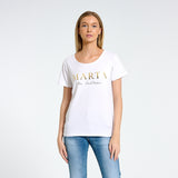 MARTA DU CHATEAU Marta du Chateau Dame T-shirt MT002 T-shirt Optisk White