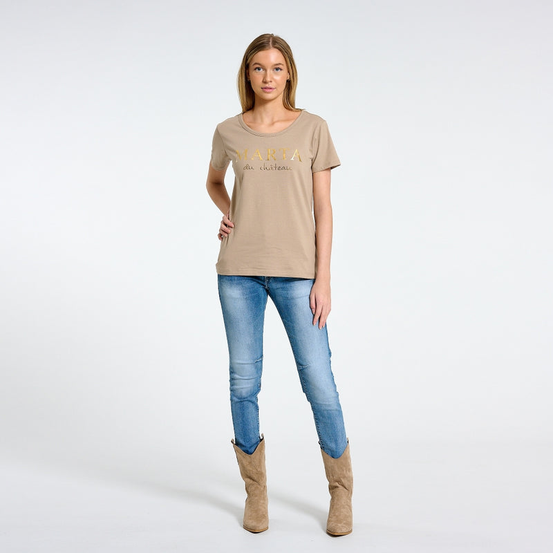 MARTA DU CHATEAU Marta du Chateau Dame T-shirt MT002 T-shirt Sand