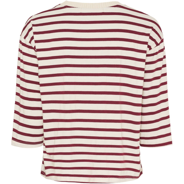 MARTA DU CHATEAU Marta du Chateau dame T-Shirt MdcBrooklyn 58351 T-shirt Beige/Bordeaux