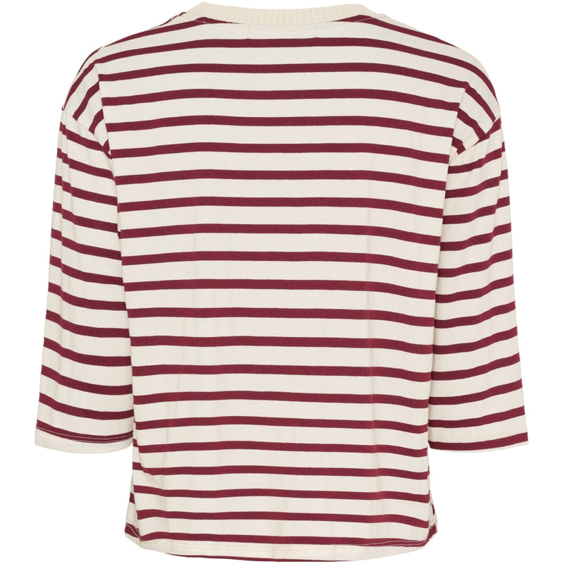 MARTA DU CHATEAU Marta du Chateau dame T-Shirt MdcBrooklyn 58351 T-shirt Beige/Bordeaux