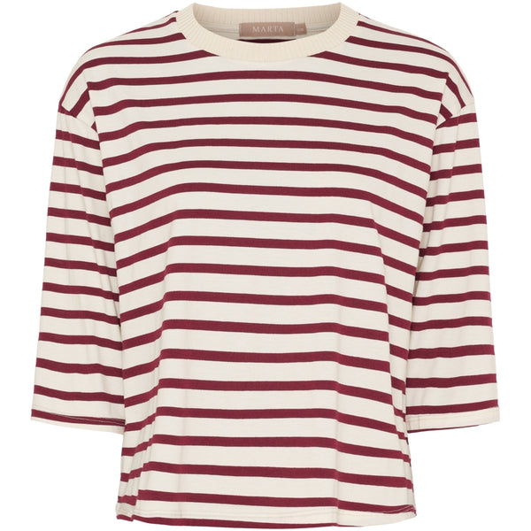 MARTA DU CHATEAU Marta du Chateau dame T-Shirt MdcBrooklyn 58351 T-shirt Beige/Bordeaux