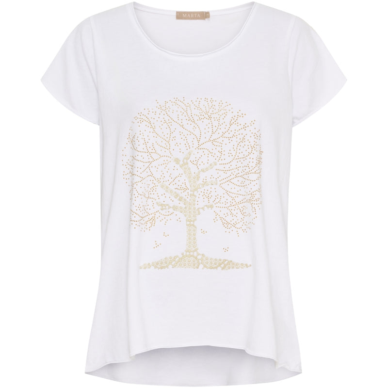 MARTA DU CHATEAU Marta du Chateau dame T-shirt MdcMarie 1535 T-shirt White Tree