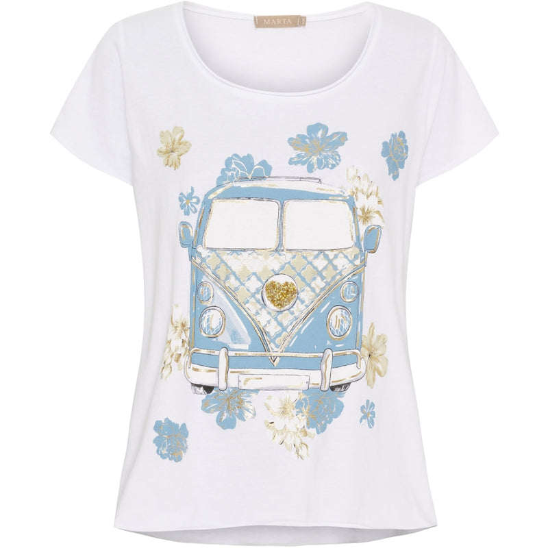 MARTA DU CHATEAU Marta du Chateau dame T-shirt MdcMarie 1535 T-shirt White VW Celeste