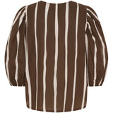 MARTA DU CHATEAU Marta du Chateau dame bluse MdcEvelina 58130M Shirt Brown Stripe