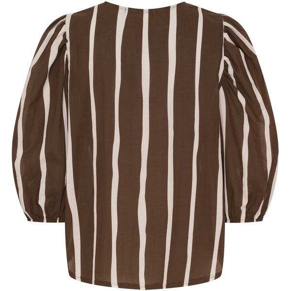 MARTA DU CHATEAU Marta du Chateau dame bluse MdcEvelina 58130M Shirt Brown Stripe