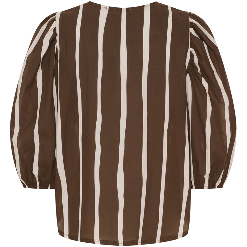 MARTA DU CHATEAU Marta du Chateau dame bluse MdcEvelina 58130M Shirt Brown Stripe