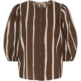 MARTA DU CHATEAU Marta du Chateau dame bluse MdcEvelina 58130M Shirt Brown Stripe