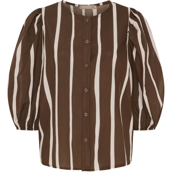 MARTA DU CHATEAU Marta du Chateau dame bluse MdcEvelina 58130M Shirt Brown Stripe