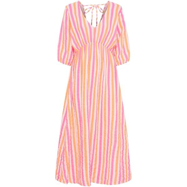 MARTA DU CHATEAU Marta du Chateau dame kjole MdcAndrea 7315 Dress Stripe Fuxia/Orange