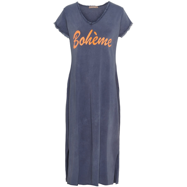 MARTA DU CHATEAU Marta du Chateau dame kjole MdcRosalia 22625 Dress Dark Blue/Arancio Fluo