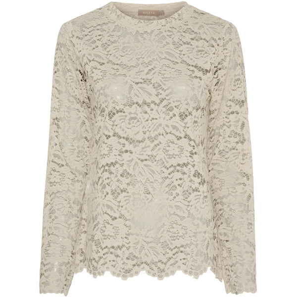 MARTA DU CHATEAU Marta du Chateau dame langærmet blonde t-shirt MdcMilley 7707 LS Tee Beige