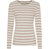 MARTA DU CHATEAU Marta du Chateau dame langærmet t-shirt MdcBegonia 7702 LS Tee Beige Melange