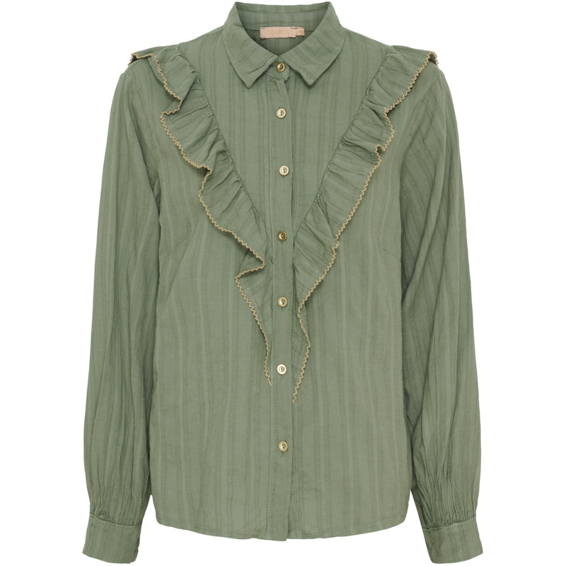MARTA DU CHATEAU Marta du Chateau dame skjorte MdcLaurette 6843 Shirt Military/Beige