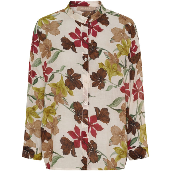 MARTA DU CHATEAU Marta du Chateau dame skjorte MdcLotus 258920 Shirt Beige Flower