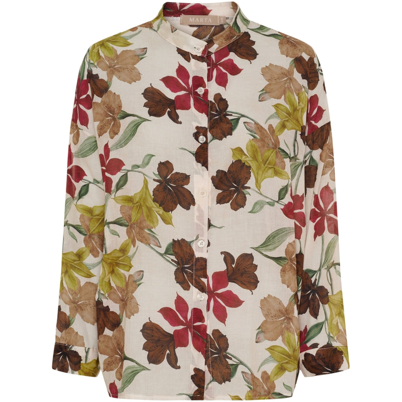 MARTA DU CHATEAU Marta du Chateau dame skjorte MdcLotus 258920 Shirt Beige Flower
