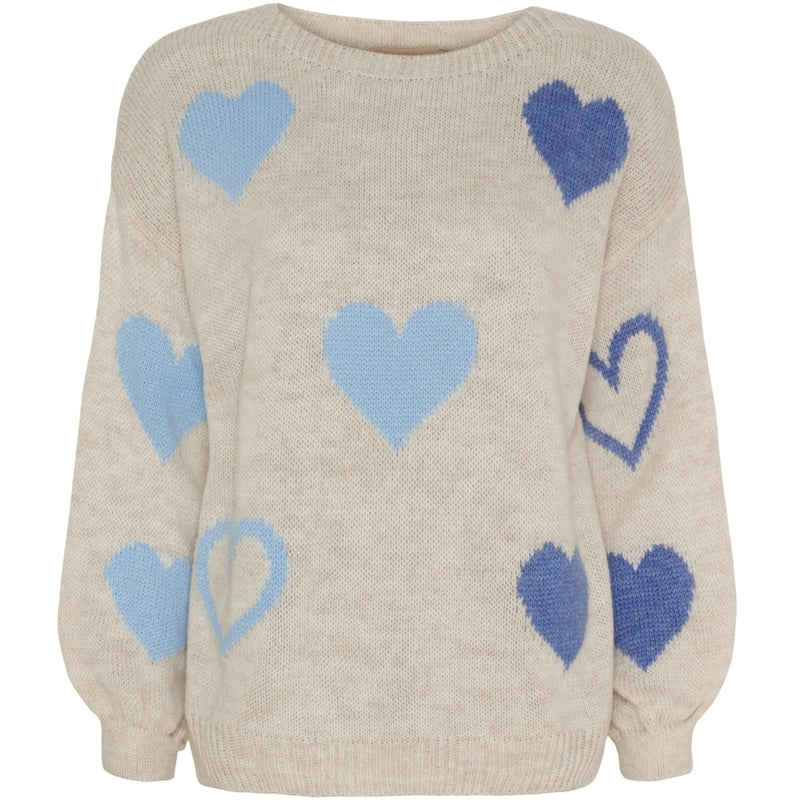 MARTA DU CHATEAU Marta du Chateau dame strik MdcAmarante 64023 Knit Beige/Jeans/Celeste