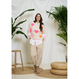 MARTA DU CHATEAU Marta du Chateau dame strik MdcAmarante 64023 Knit Beige/Pink/Orange