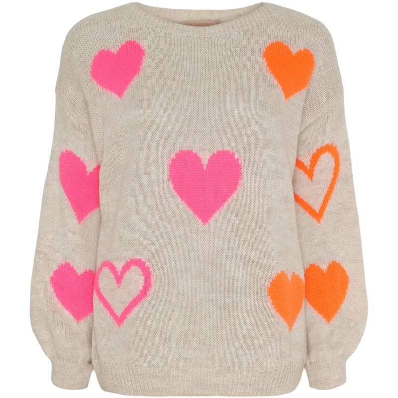 MARTA DU CHATEAU Marta du Chateau dame strik MdcAmarante 64023 Knit Beige/Pink/Orange