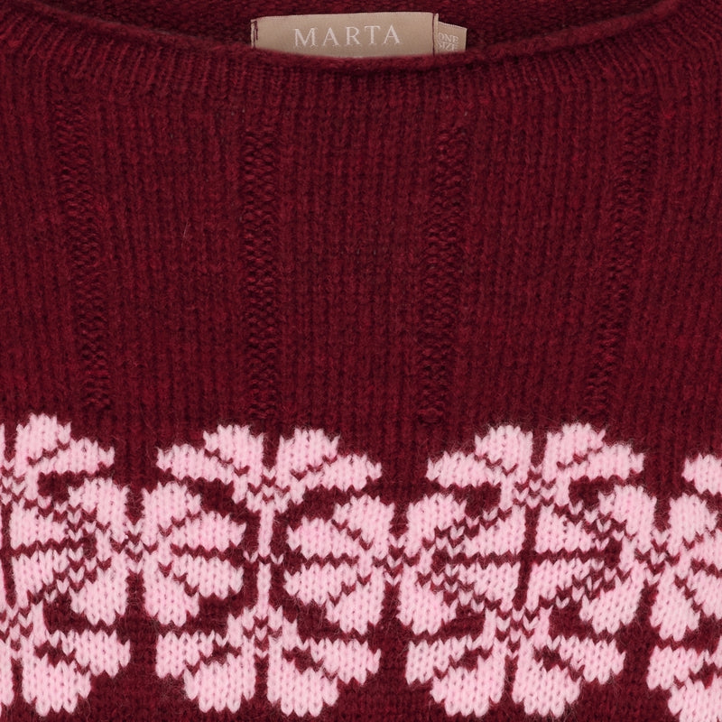 MARTA DU CHATEAU Marta du Chateau dame strik MdcBruna 8154 Knit Bordeaux/Pink