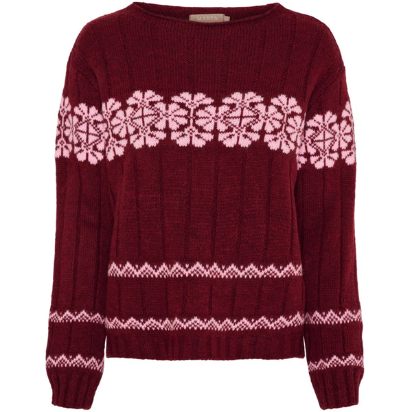 MARTA DU CHATEAU Marta du Chateau dame strik MdcBruna 8154 Knit Bordeaux/Pink