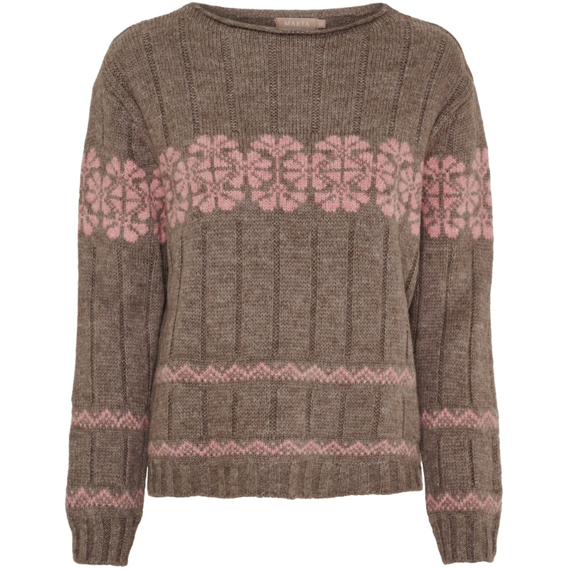 MARTA DU CHATEAU Marta du Chateau dame strik MdcBruna 8154 Knit Fango/Rose
