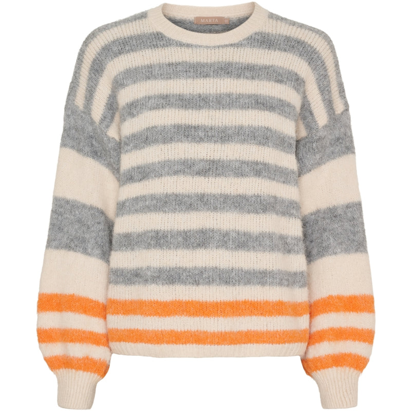 MARTA DU CHATEAU Marta du Chateau dame strik MdcCassie 8130 Knit Beige/Grigio8808/Orange8823