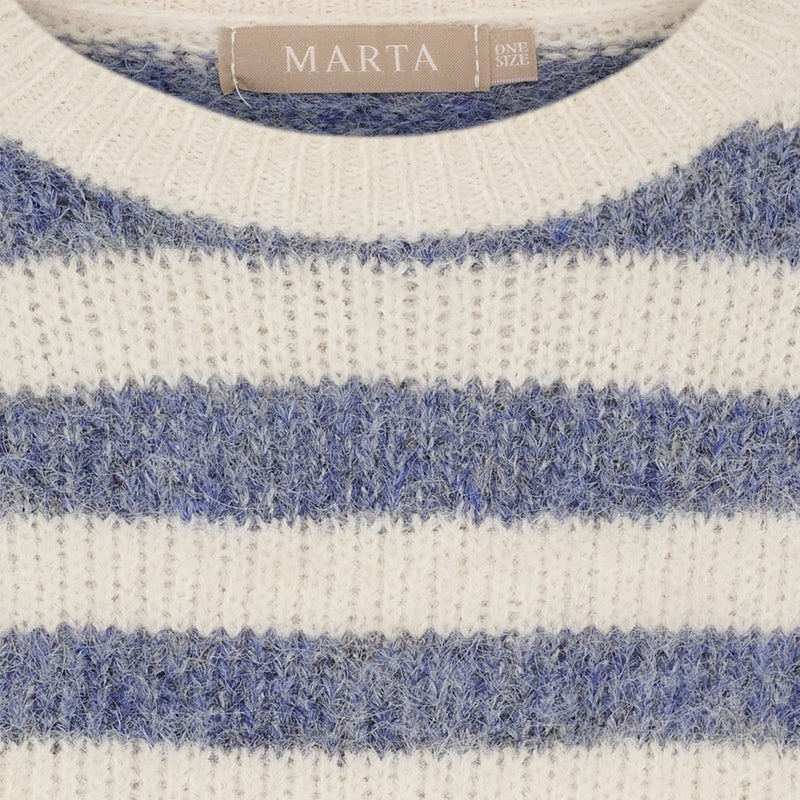 MARTA DU CHATEAU Marta du Chateau dame strik MdcCassie 8130 Knit Beige/Jeans8819/Fango8804