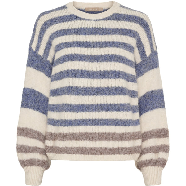 MARTA DU CHATEAU Marta du Chateau dame strik MdcCassie 8130 Knit Beige/Jeans8819/Fango8804
