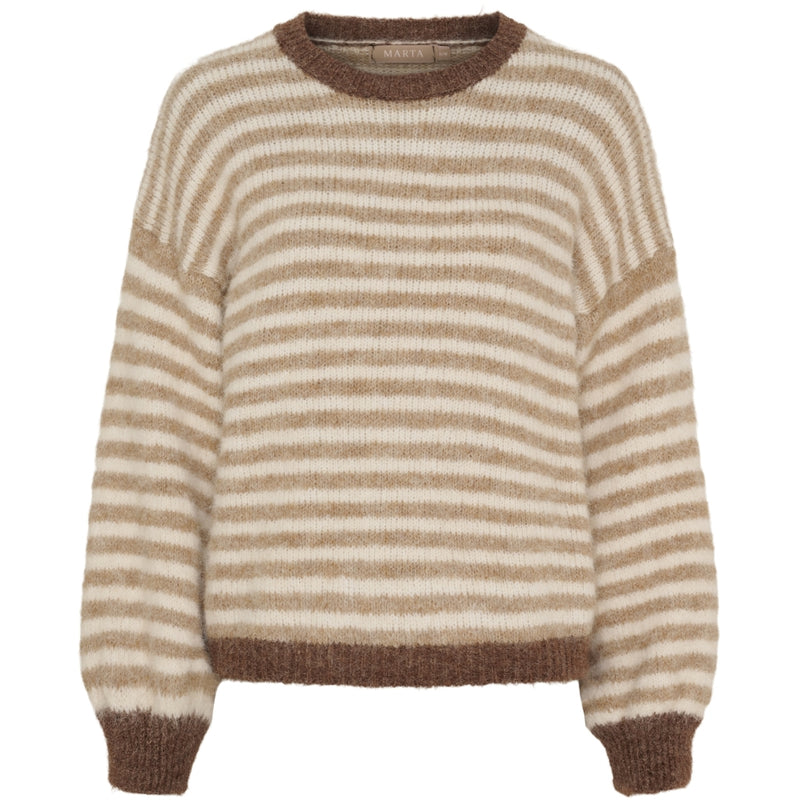 MARTA DU CHATEAU Marta du Chateau dame strik MdcDanielle 8080 Knit Beige/Fango/Moro