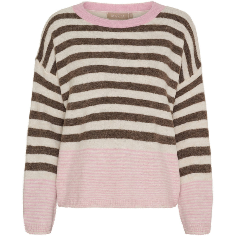 MARTA DU CHATEAU Marta du Chateau dame strik MdcElara 35671 Knit Fango/Burro/Rosa268