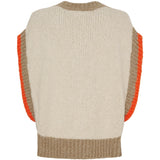 MARTA DU CHATEAU Marta du Chateau dame strik vest MdcMie 3371 Vest Beige/Camel/Orange