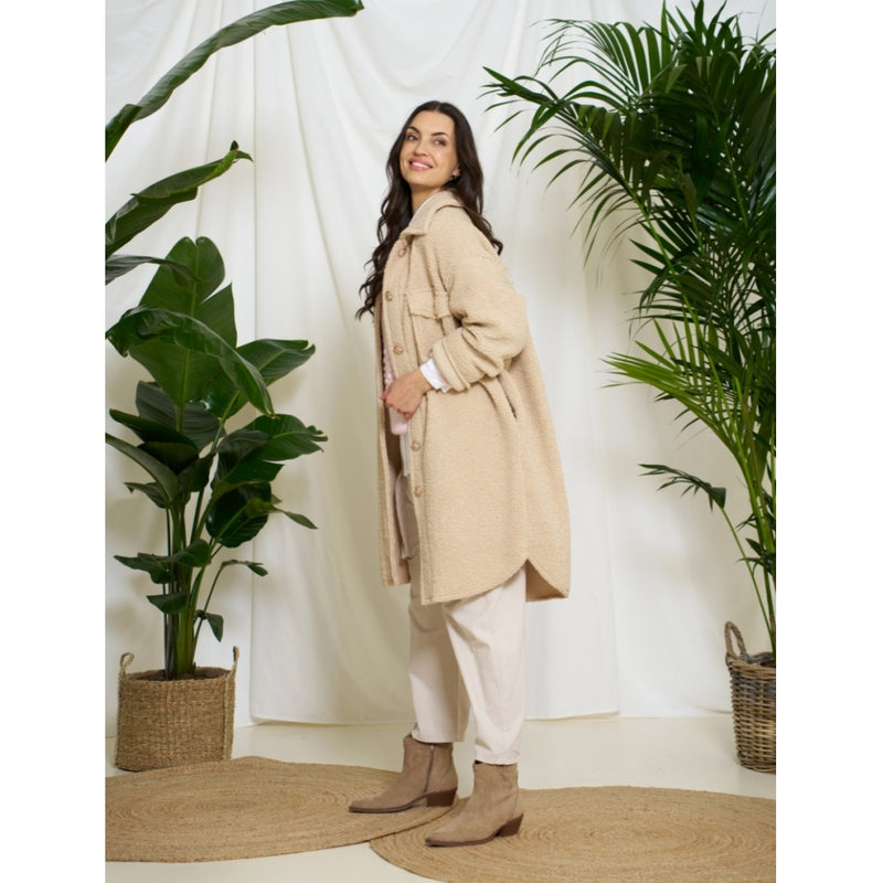 MARTA DU CHATEAU Marta du Chateau dame teddy jakke MdcLois 21391 Jacket Beige