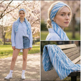 MARTA DU CHATEAU Marta du Chateau dame tørklæde MdcBarbera FA37240 Scarf Blue