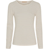 MARTA DU CHATEAU Marta du Chateau dame Langærmet T-shirt MdcNancy 6111 Restudsalg Beige/white
