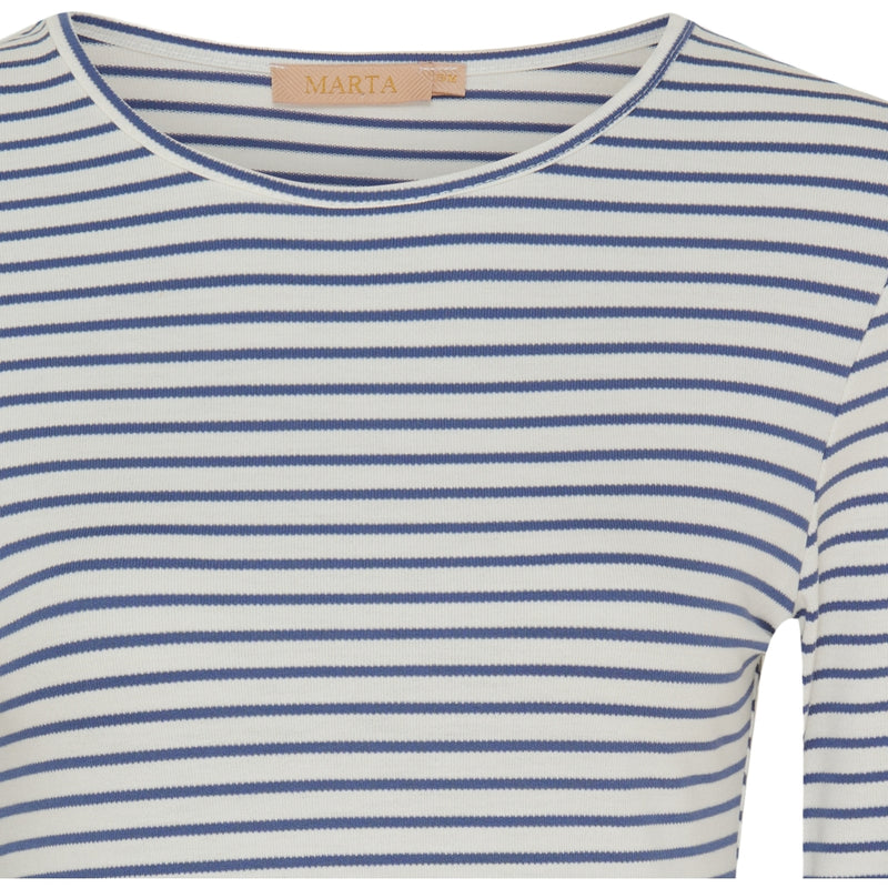 MARTA DU CHATEAU Marta du Chateau dame Langærmet T-shirt MdcNancy 6111 LS Tee Jeans/White