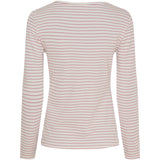MARTA DU CHATEAU Marta du Chateau dame Langærmet T-shirt MdcNancy 6111 LS Tee Rose/white