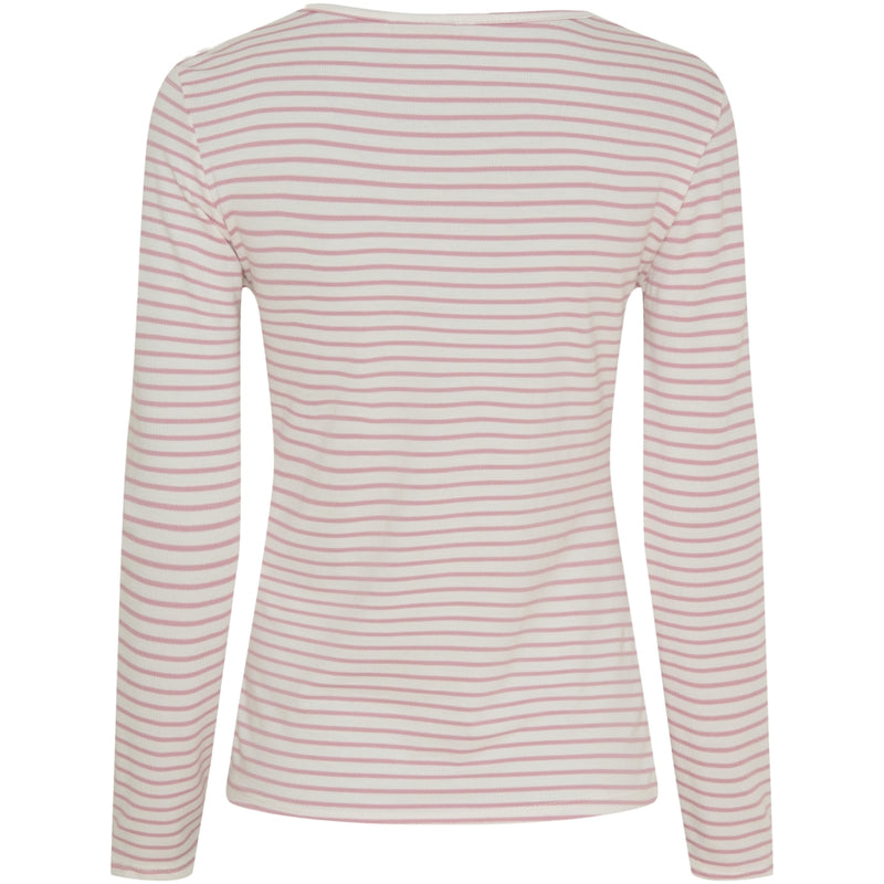 MARTA DU CHATEAU Marta du Chateau dame Langærmet T-shirt MdcNancy 6111 LS Tee Rose/white