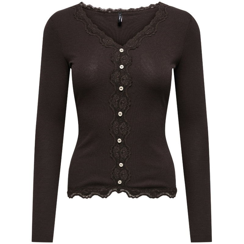 ONLY ONLY DAME BLUSE ONLENEA Blouse Black Coffee Pearl buttons