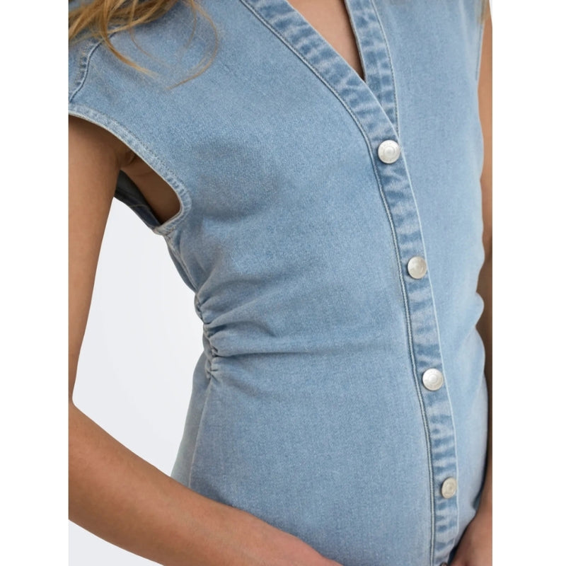 ONLY ONLY DAME KJOLE ONLBABE Dress Light Blue Denim