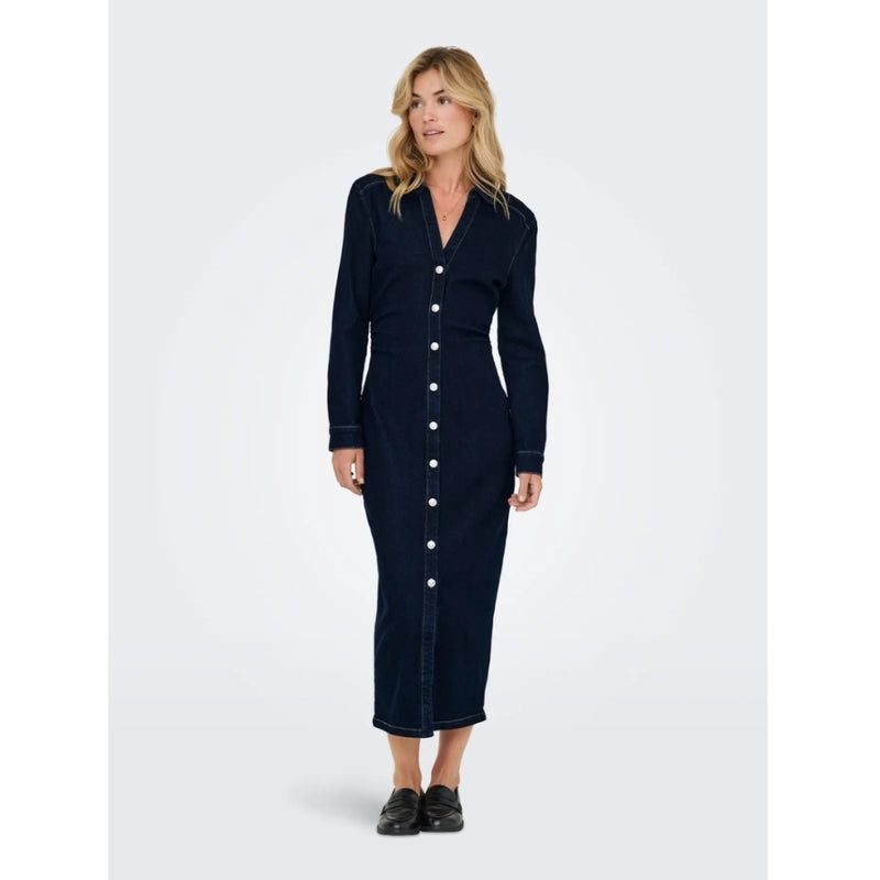 ONLY ONLY DAME KJOLE ONLCAITLIN Dress Dark Blue Denim