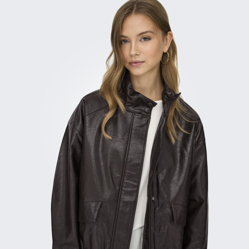 ONLY ONLY Dame Jakke Julia Bomber Jacket Chocolate Torte