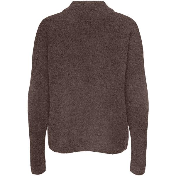 ONLY ONLY Dame Strik Polo ONLTALIO Knit Chocolate Martini Detail:Melange/DTM Horn Button