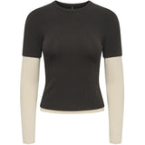 ONLY ONLY dame Top ONLELLI Blouse Chocolate Torte (Double layer) oatmeal