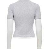 ONLY ONLY dame Top ONLELLI Blouse Light Grey Melange (Double layer) cd