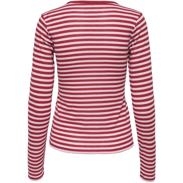 ONLY ONLY dame Top ONLELLI Top Salsa Stripes:Parfait pink