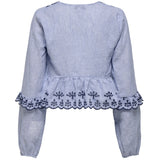 ONLY ONLY dame bluse ONLCAROLINE Shirt Bright White W NAVAL ACADEMY