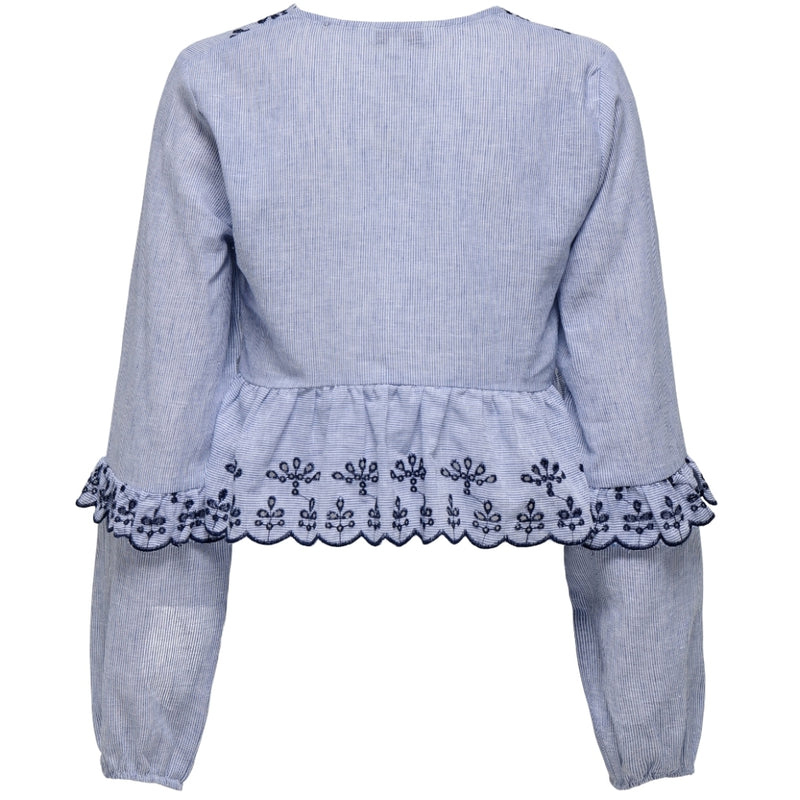 ONLY ONLY dame bluse ONLCAROLINE Shirt Bright White W NAVAL ACADEMY