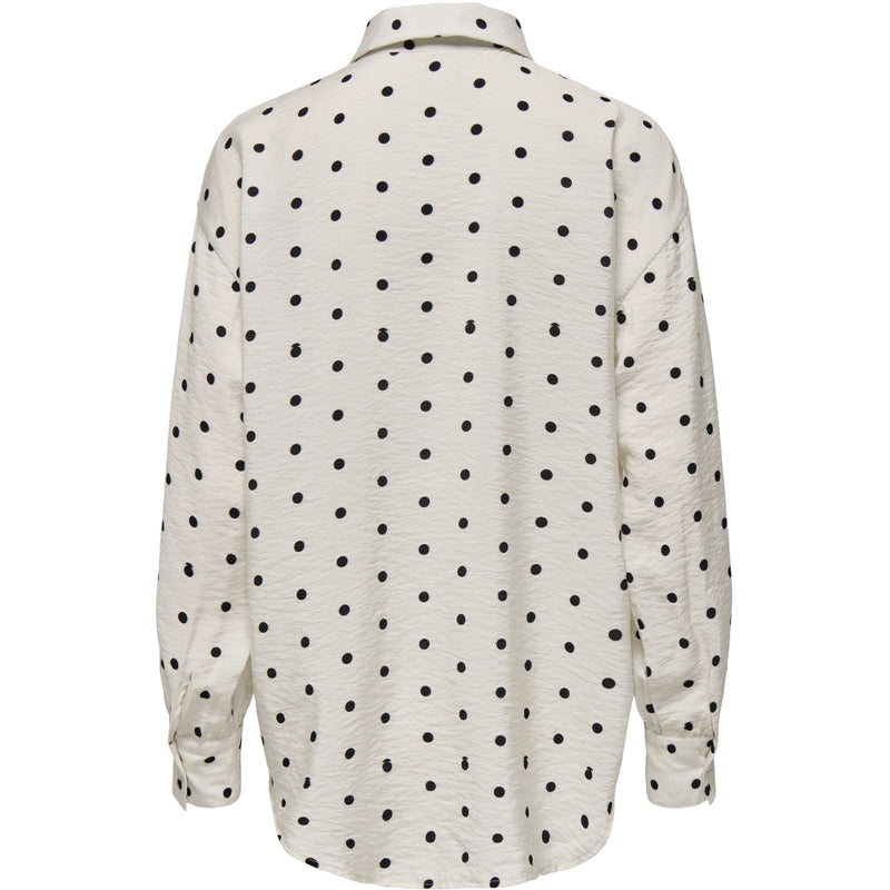 ONLY ONLY dame bluse ONLLILIAN Blouse Cloud Dancer BLACK DOTS