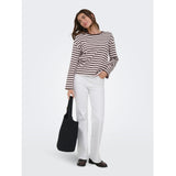 ONLY ONLY dame bluse ONLNEW LS Tee Black Coffee Orchid pink + Cloud dancer