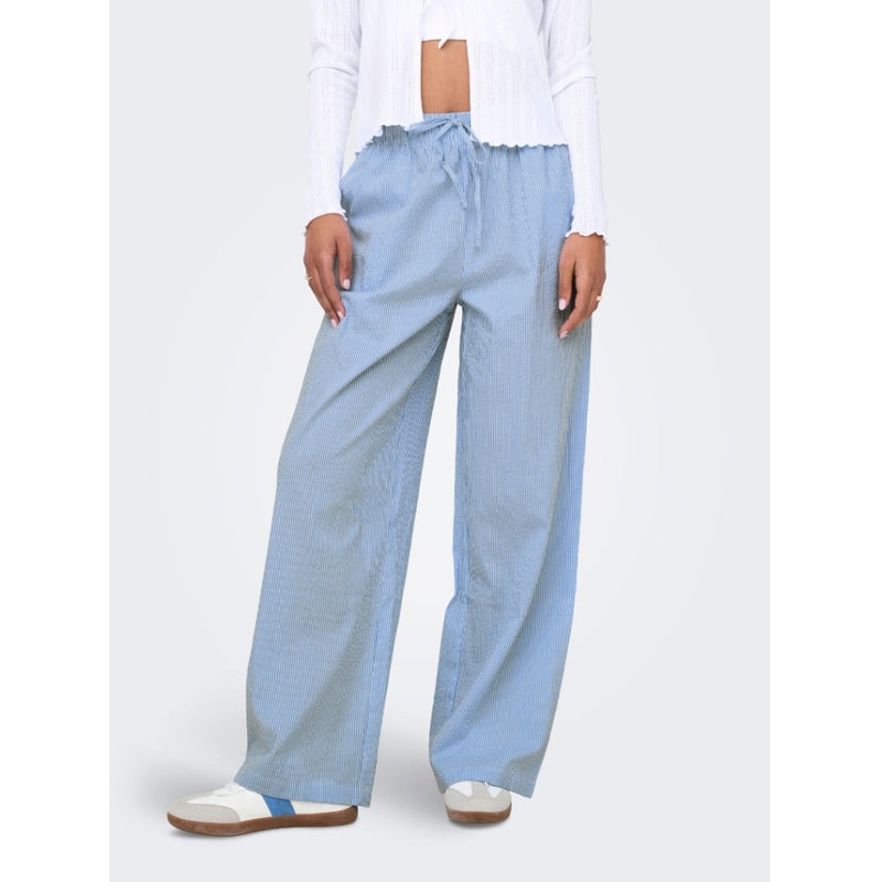 ONLY ONLY dame bukser ONLAUGUSTA Pant Cloud Dancer BLUE STRIPES